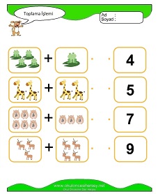 Toplama İşlemi Çalışma Sayfaları
